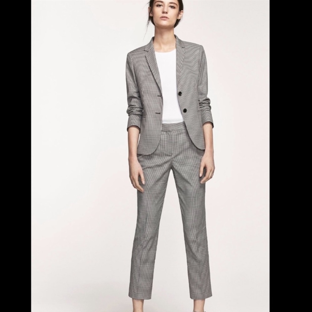 Massimo Dutti Gingham Check Suit Size 4 NWOT